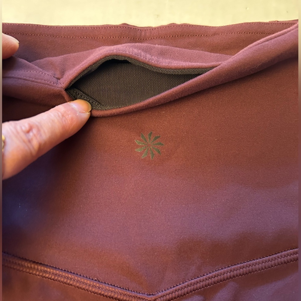 Athleta Inclination Athletic Moto Tight leggings in Antique Burgundy Sz-XSP. H15 - Picture 8 of 12